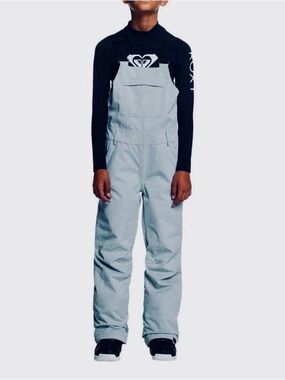 ROXY Non Stop Girls Snow Bib Pants In Heather Gray